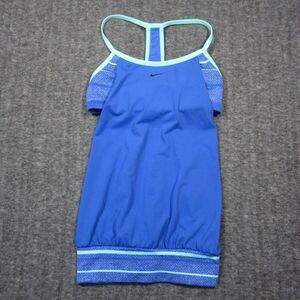 Nike Swimsuit Tankini‎ Top Womens Small Built in Sports Bra Racerback Aqua Teal